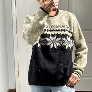 Eddie Bauer Wool Blend Fairy Isle Vintage Sweater size S/P